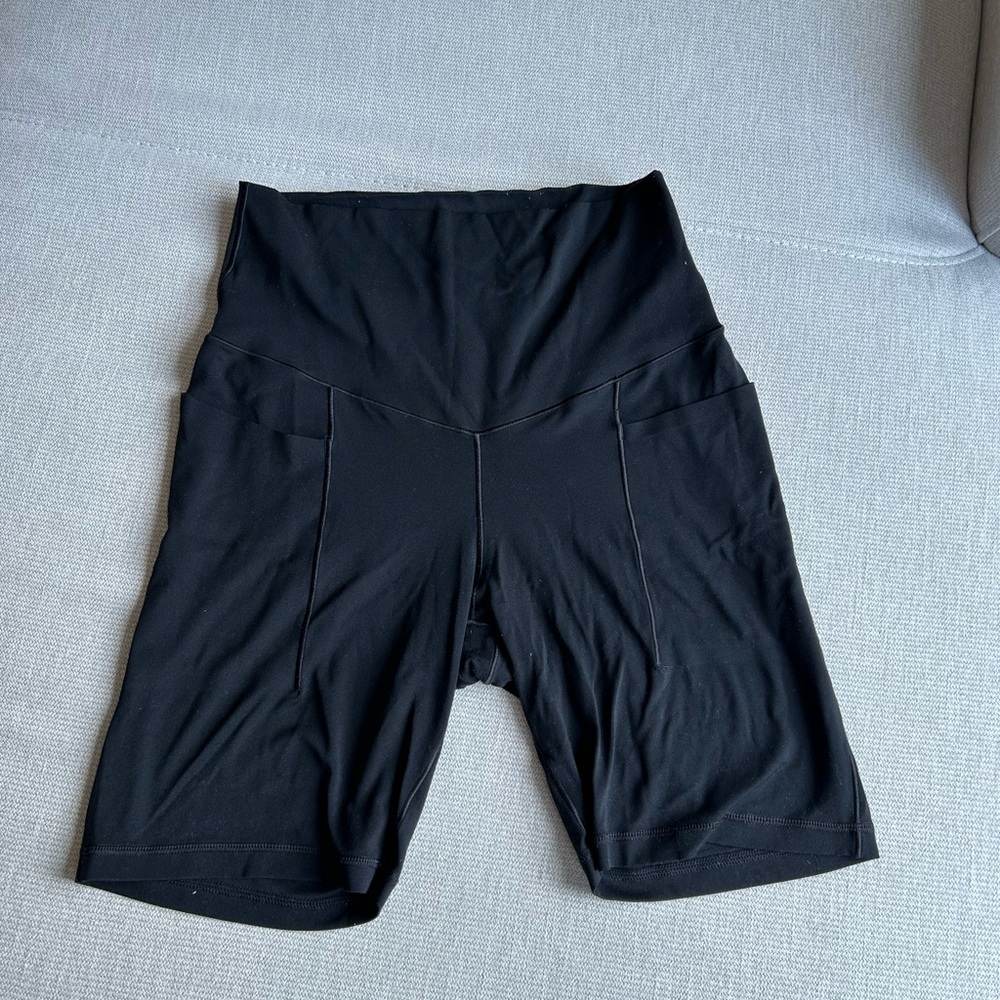 Aerie Real Me Black Bike Shorts with side pockets